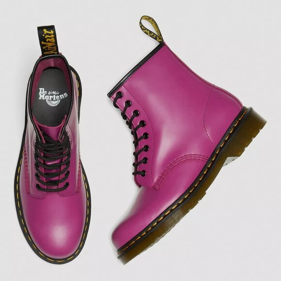 Dr. Marten Hot Pink 1460 SMOOTH LEATHER LACE UP BOOTS - RARE - Picture 2 of 16